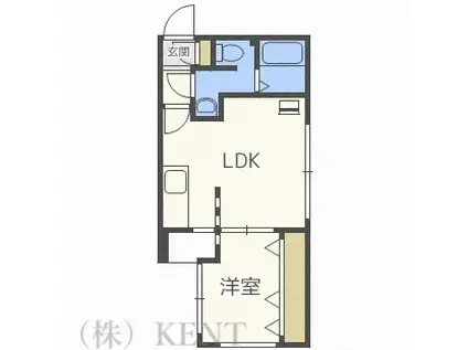 ラフィネ北円山(1LDK/2階)の間取り写真