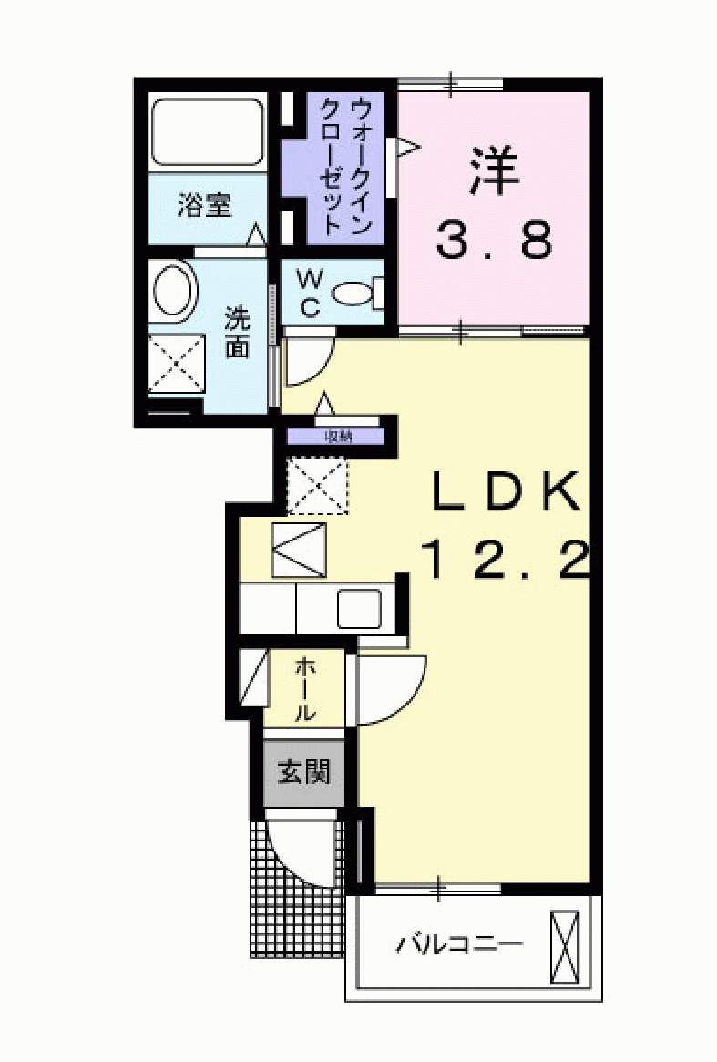 アルビコッコ(1LDK/1階)の間取り写真