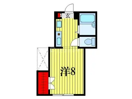 シュドルフ海神(ワンルーム/1階)の間取り写真