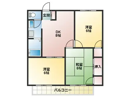 グリーンヒル習志野II(3DK/1階)の間取り写真