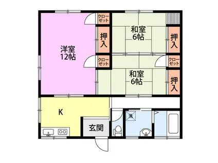 三和荘 B棟(3DK/1階)の間取り写真