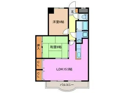 FONTAINE(2LDK/2階)の間取り写真