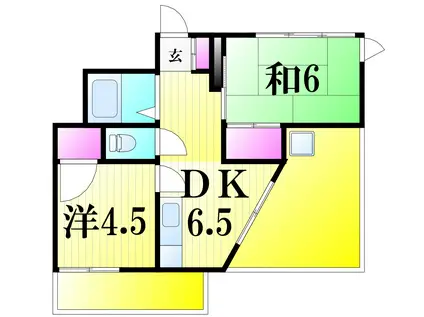 コジマニューマンション(2DK/4階)の間取り写真