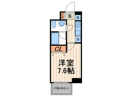 カスタリア住吉(1K/10階)の間取り写真