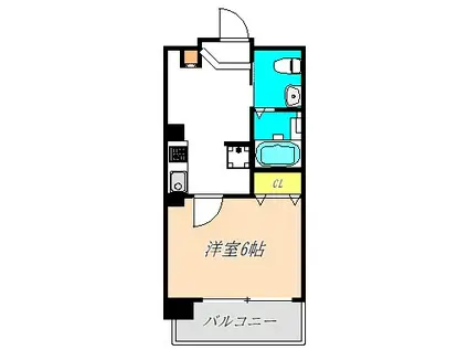 コンチネンタル東小橋(1DK/10階)の間取り写真
