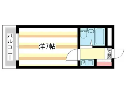 ラベルメイゾン(1K/1階)の間取り写真