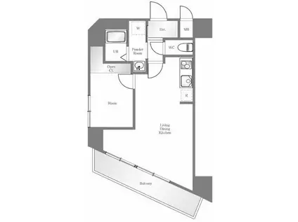 ヒルズ代官山(1LDK/4階)の間取り写真