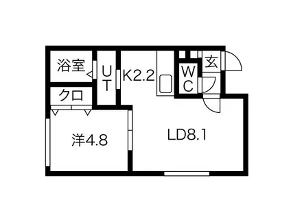 ルヴィエ(1LDK/4階)の間取り写真