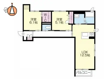 BEREO COMFORT KITASHIMADA(2LDK/2階)の間取り写真