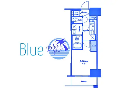 LIBR GRANT 藤沢(1K/2階)の間取り写真