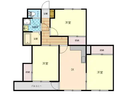 グレースステーション甲府(3DK/5階)の間取り写真