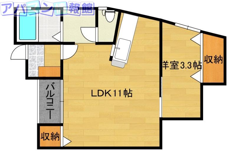パインテイル II(1LDK/1階)の間取り写真