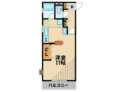 サンモールNII(ワンルーム/1階)の間取り写真