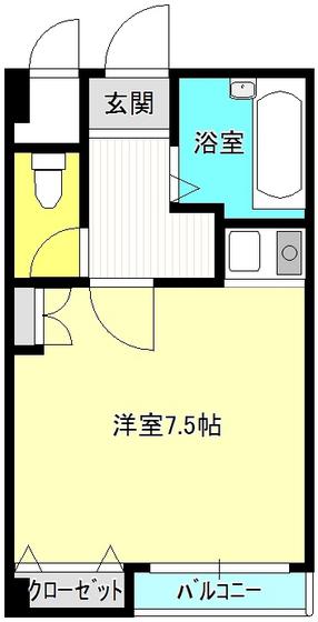 CALME栄町(ワンルーム/4階)の間取り写真
