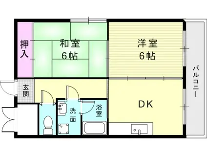 MARE(2DK/7階)の間取り写真