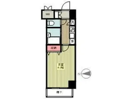 ベルグレード HJ(1K/4階)の間取り写真