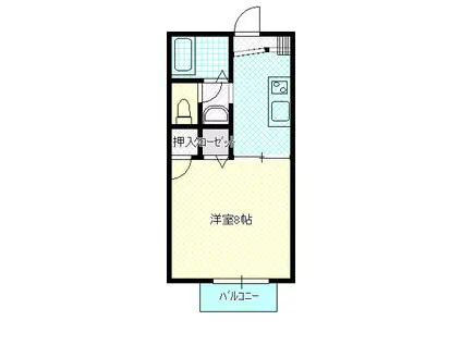 サンクレールM(1K/2階)の間取り写真