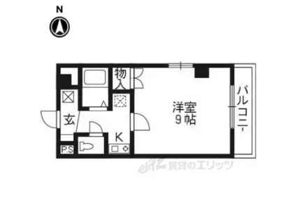 ハウスセゾン鞍馬口(1K/1階)の間取り写真