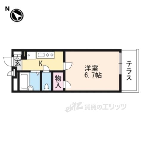 レオパレスカルム大津(1K/1階)の間取り写真
