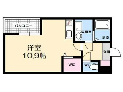 セブンプロート己斐西町II(1K/3階)の間取り写真