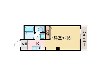 フィネスファンタジスタ(1K/1階)の間取り写真