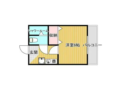 マンションソレーユ(1K/4階)の間取り写真