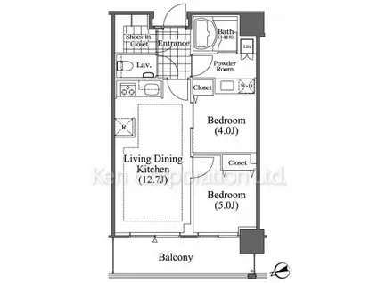 芝浦アイランド ブルームタワー(2LDK/12階)の間取り写真