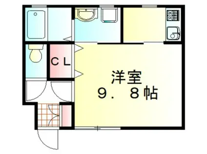 ALIVIO(ワンルーム/1階)の間取り写真