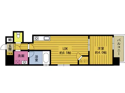 レスコ中島(1LDK/7階)の間取り写真