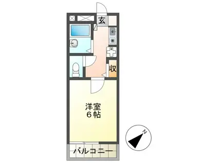 ハピメント片倉(1K/2階)の間取り写真