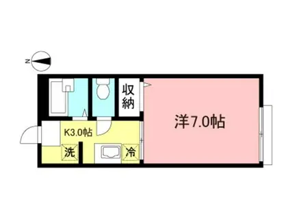 グランシャリオ(1K/2階)の間取り写真