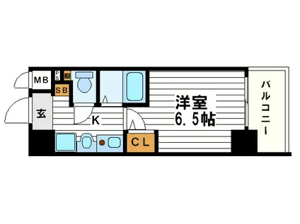 エスリード上本町北(1K/5階)の間取り写真