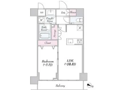 URBANLINK護国寺 URBANLINK護国寺(1LDK/3階)の間取り写真
