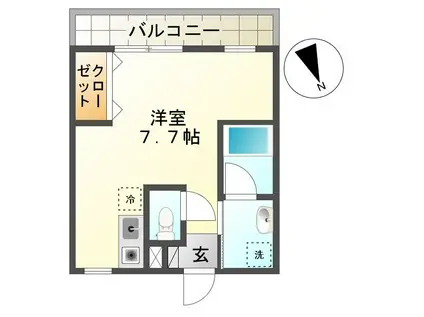 ペッシェハウス(ワンルーム/3階)の間取り写真