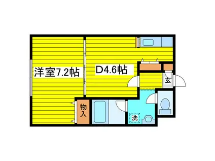 コスモ美香保(1DK/3階)の間取り写真