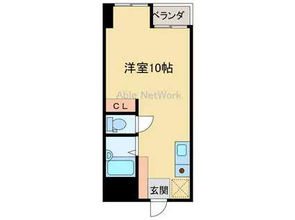 VERITE徳常(ワンルーム/6階)の間取り写真