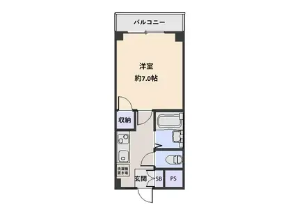 クリエイト香里園(1K/2階)の間取り写真