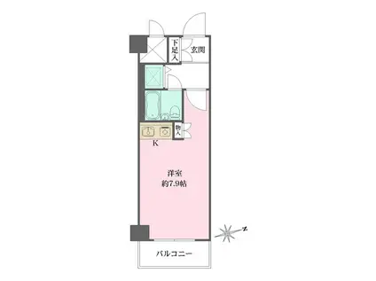 シティコープ浅草橋90(ワンルーム/6階)の間取り写真