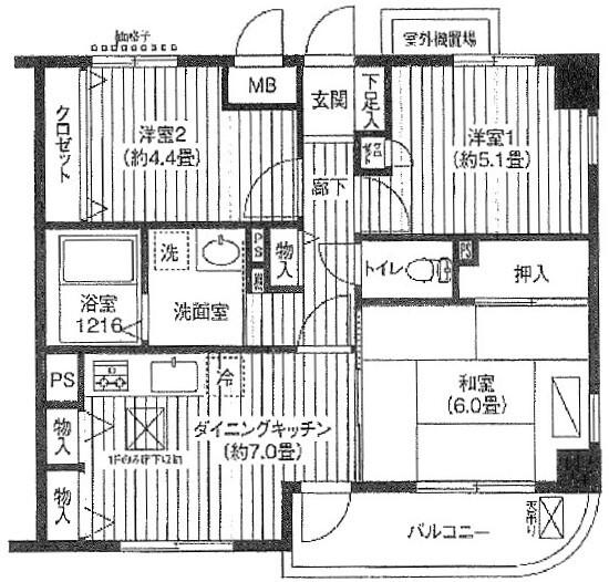 グランシエロ川口本町(3DK/3階)の間取り写真
