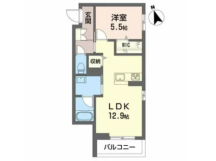 グラディス(1LDK/2階)の間取り写真