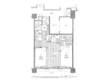 アクアフォレスタ・ルネ稲毛 フォレスタ棟(2LDK/12階)の間取り写真