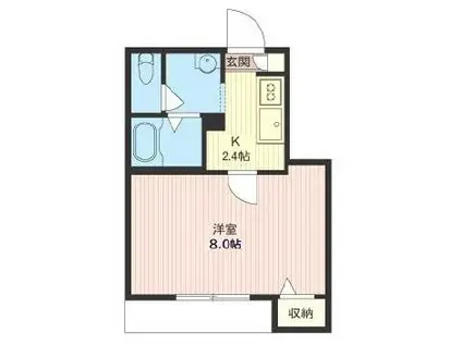 グランディール代田A(1DK/3階)の間取り写真