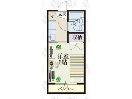 BCASA深谷IIIRE-BORN(1K/2階)の間取り写真