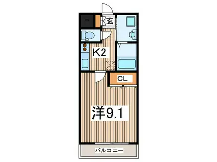 グラード(1K/1階)の間取り写真