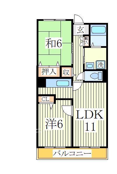 ル・モンテストS(2LDK/3階)の間取り写真
