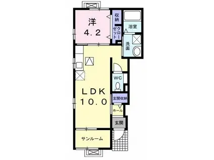 セイバリーハウスC(1LDK/1階)の間取り写真