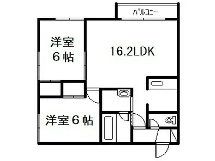ベルオーブ(2LDK/3階)の間取り写真