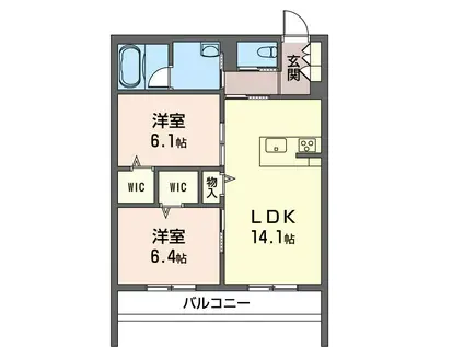 アビティ雪ノ下(2LDK/3階)の間取り写真