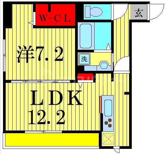 FERRO RISAIA(1LDK/3階)の間取り写真