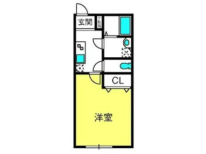 AMBITION七里(1K/2階)の間取り写真